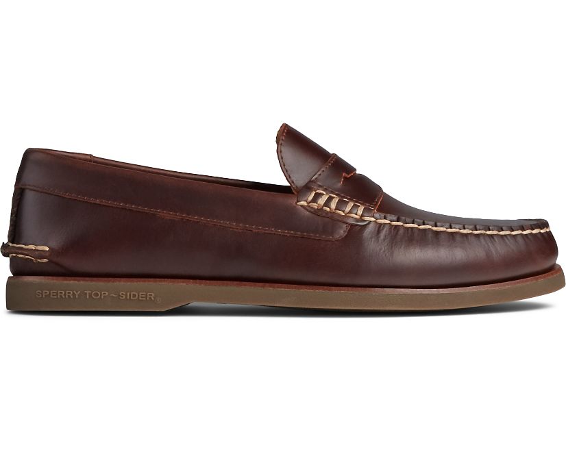 Sperry Gold Cup Cambridge Penny Loafers - Men's Loafers - Red/Brown [TP7526489] Sperry Ireland